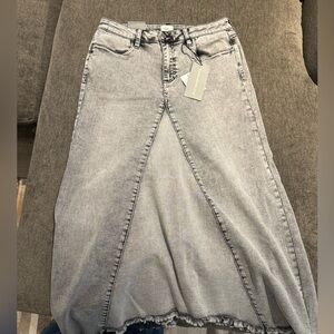 Washlab Gray Denim Maxi Skirt